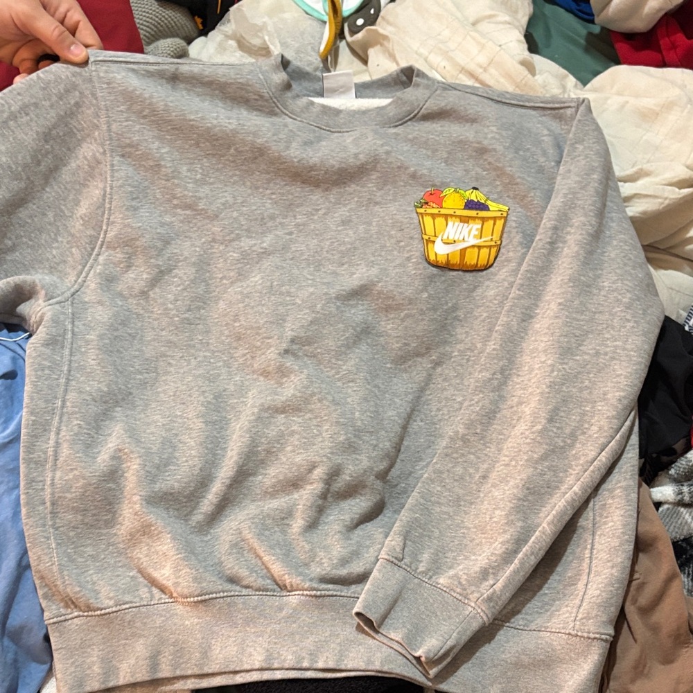 Nike Gray Sweatshirt with Colorful Food Graphic